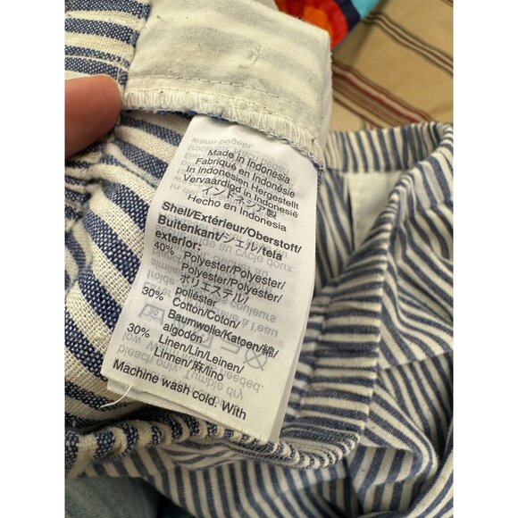 J.Crew Womens Blue & White Striped Linen Blend Skirt Elastic Waist Small - Picture 5 of 7
